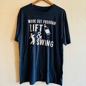 3/$20 Workout Program | lift and swing drinking and golf shirt | L/XL